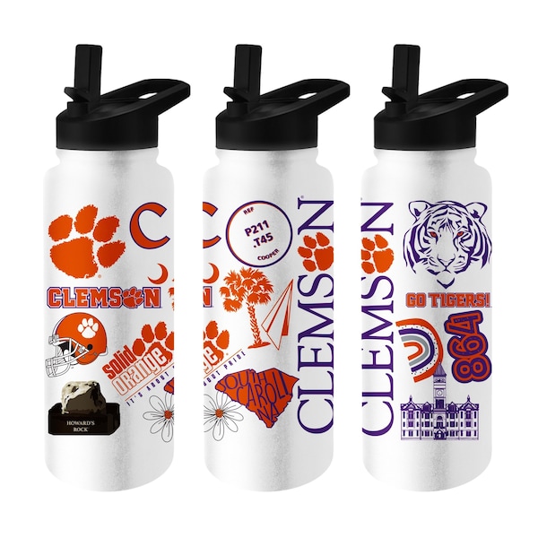 Logo Brands Clemson 34oz Native Quencher Bottle 123-S34QB-63 - main